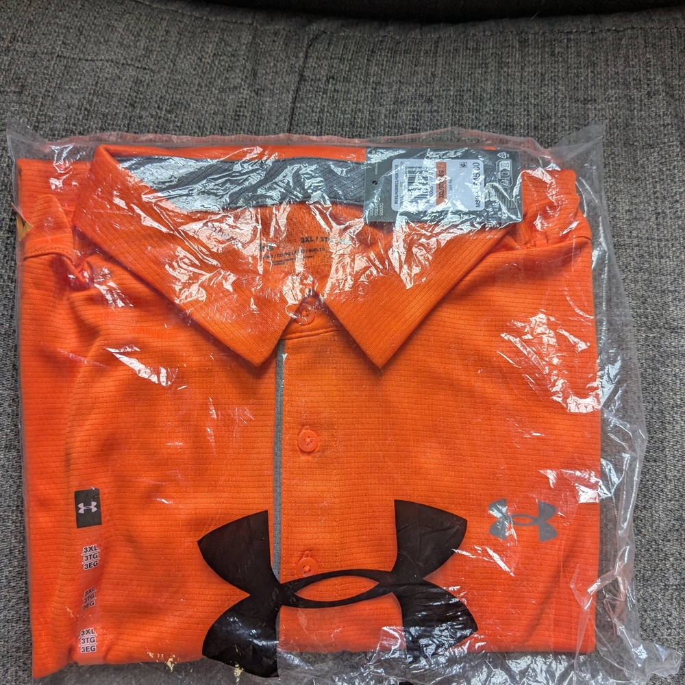 Under Armour Orange Athletic Polo Shirt